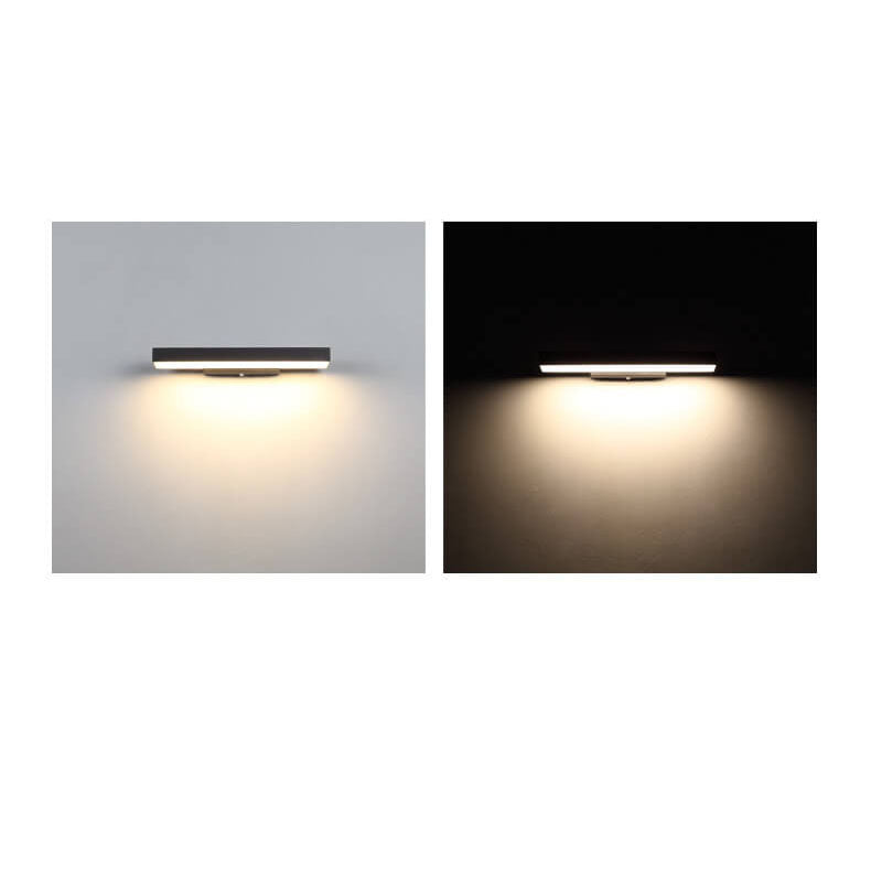 Modern Linear LED Motion Sensor Outdoor Wall Sconce Waterproof Exterior Front Porch Light Fixture