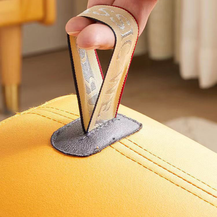 Puf Cilíndrico de Tela Elegante y Moderno – Taburete Bajo para Sala de Estar