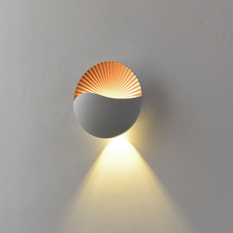 Aplique de pared LED de aluminio con carcasa redonda, impermeable, minimalista moderno para jardín