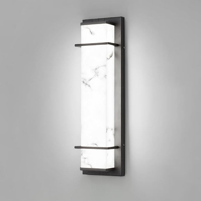 Contemporary Industrial Imitation Marble Resin Lampshade Column LED Outdoor Waterproof Wall Sconce Lamp For Garden
