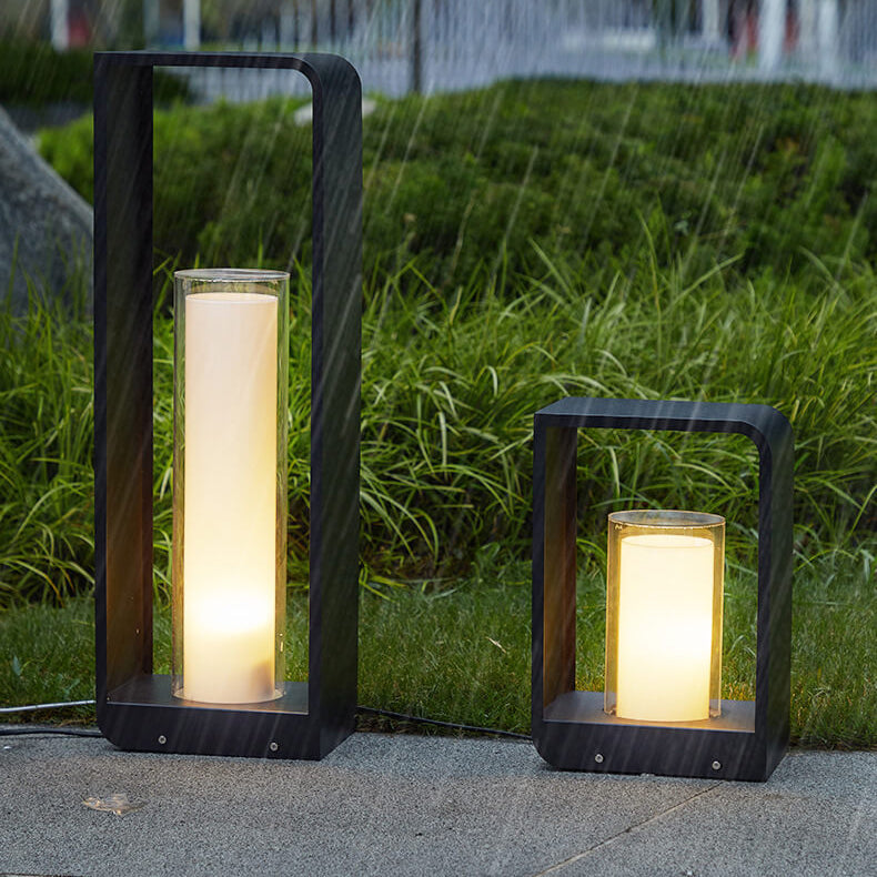 Architectural Hardwired LED Bollard Light Modern Waterproof Landscape Fixture for Luxury Patio and Driveway...