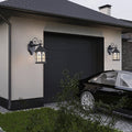 Lámpara de pared cilíndrica de aluminio y cristal solar retro contemporánea, impermeable, de 1 luz, para patio exterior