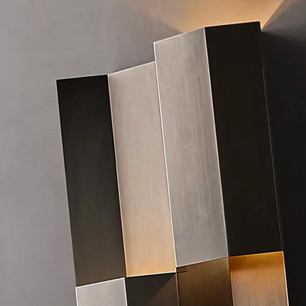 Lámpara de aplique de pared LED rectangular de acero inoxidable, impermeable, estilo retro contemporáneo, para patio exterior