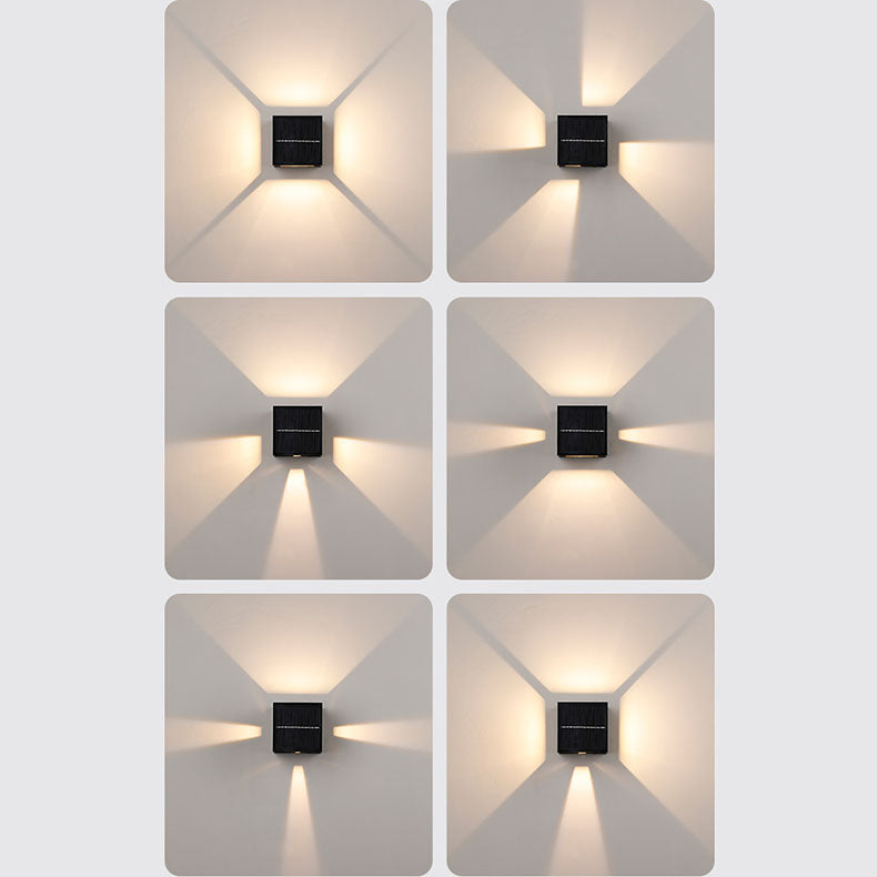 Lámpara de pared LED cuadrada de aluminio con franjas, estilo moderno y minimalista, para jardín