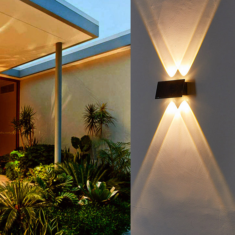 Lámpara de pared LED rectangular moderna minimalista solar impermeable de ABS para exteriores para jardín