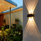 Lámpara de pared LED rectangular moderna minimalista solar impermeable de ABS para exteriores para jardín
