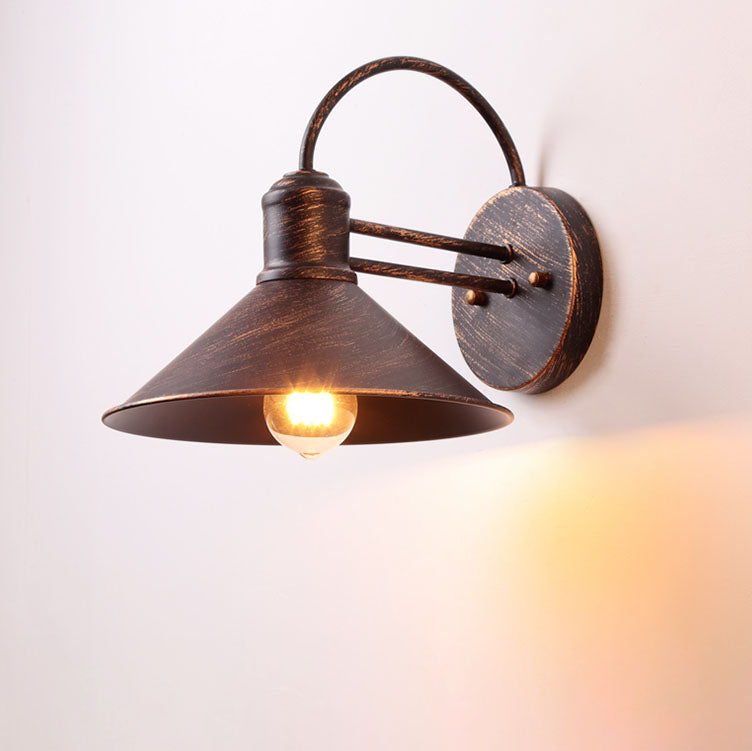 Contemporary Industrial Barn Iron Antique 1-Light Outdoor Waterproof Wall Sconce Lamp For Outdoor