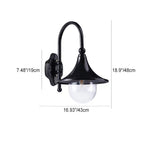 Contemporary Industrial Aluminum Horn Shape 1-Light Wall Sconce Lamp For Outdoor Patio