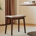 Modern Minimalist Rectangular Soft PU Leather Wood Vanity Stool For Bedroom