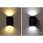 Waterproof Solar Up and Down Wall Sconce Outdoor LED Fence Light Modern Exterior Lighting for Patio and Porch