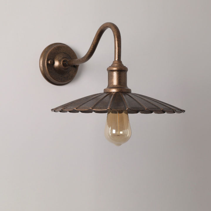 Lámpara de pared moderna minimalista, impermeable, redonda, plisada, con pétalos, de hierro, de 1 luz, para patio exterior