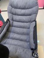 Modern Velvet & Metal Rectangular Foldable Recliner with Semi-Curved Backrest, Cotton Footrest and Storage Bag for Bedroom