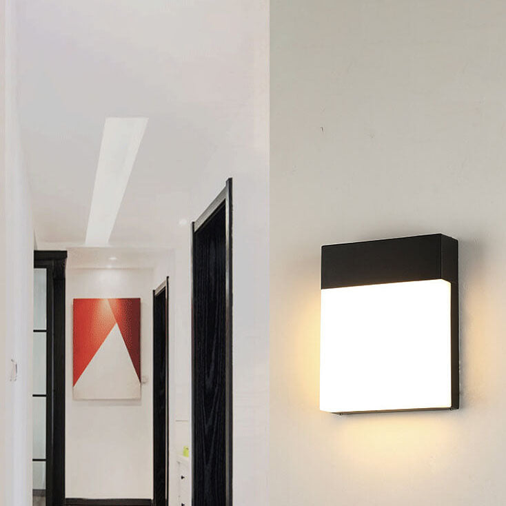 Simple Outdoor Square Frosted Aluminum Waterproof LED Wall Sconce Lamp