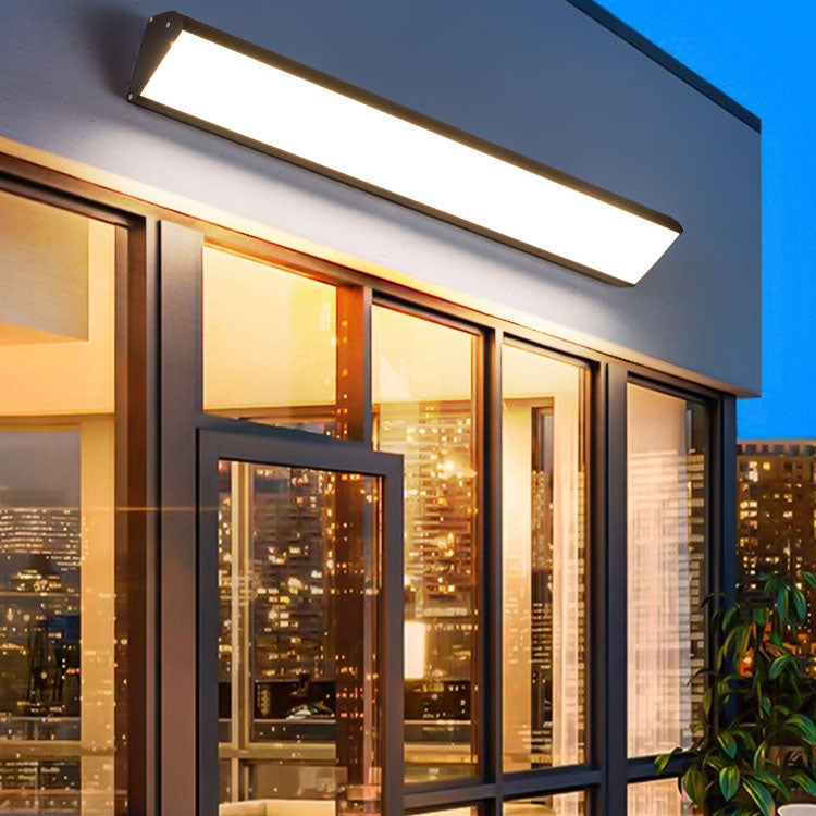Lámpara de pared LED impermeable rectangular de aluminio industrial contemporánea para patio exterior