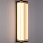 Modern Fluted Acrylic LED Outdoor Wall Sconce Waterproof Tall Exterior Light Fixture for Front Porch and Patio