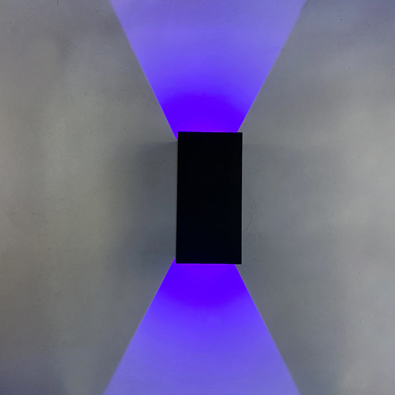 Aplique de pared LED cuadrado inteligente moderno y minimalista de aluminio con atenuación por APP, resistente al agua, para exteriores