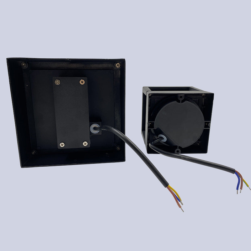 Aplique de pared LED cuadrado de aluminio y acrílico, impermeable, moderno y minimalista para jardín
