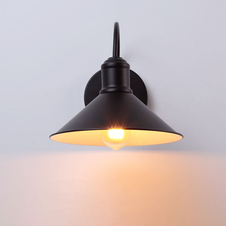 Contemporary Industrial Barn Iron Antique 1-Light Outdoor Waterproof Wall Sconce Lamp For Outdoor