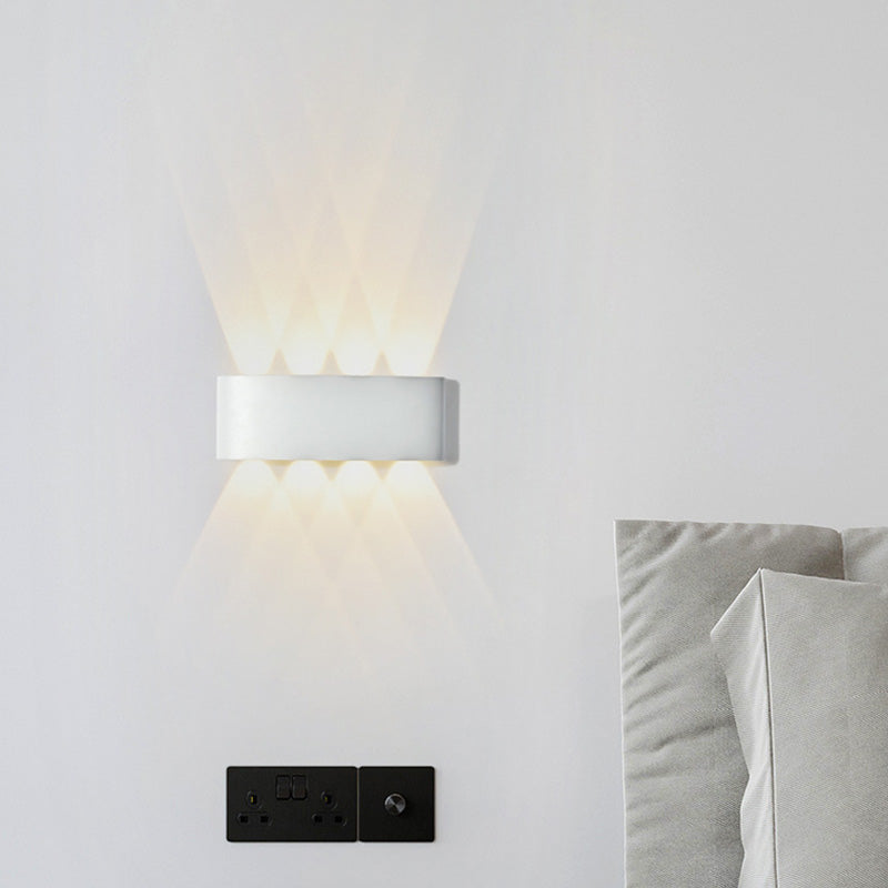 Moderna lámpara de pared LED minimalista impermeable de cilindro rectangular de aluminio y hierro acrílico para patio exterior