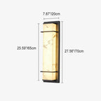 Contemporary Industrial Imitation Marble Resin Lampshade Column LED Outdoor Waterproof Wall Sconce Lamp For Garden