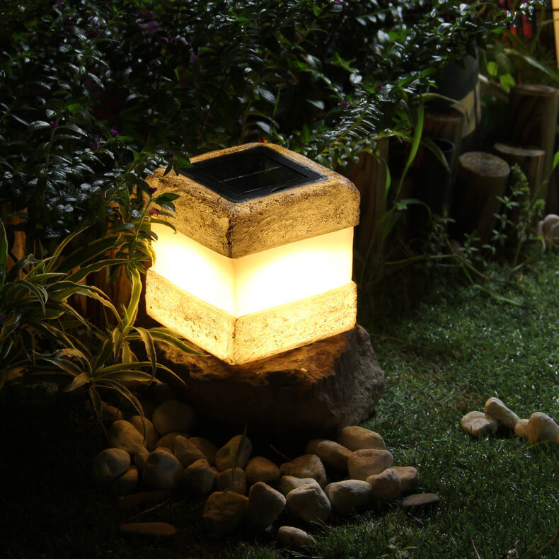 Waterproof Solar Simulation of Rock Lights Faux Stone LED Pathway Lamp Landscape Lighting for Garden and Yard