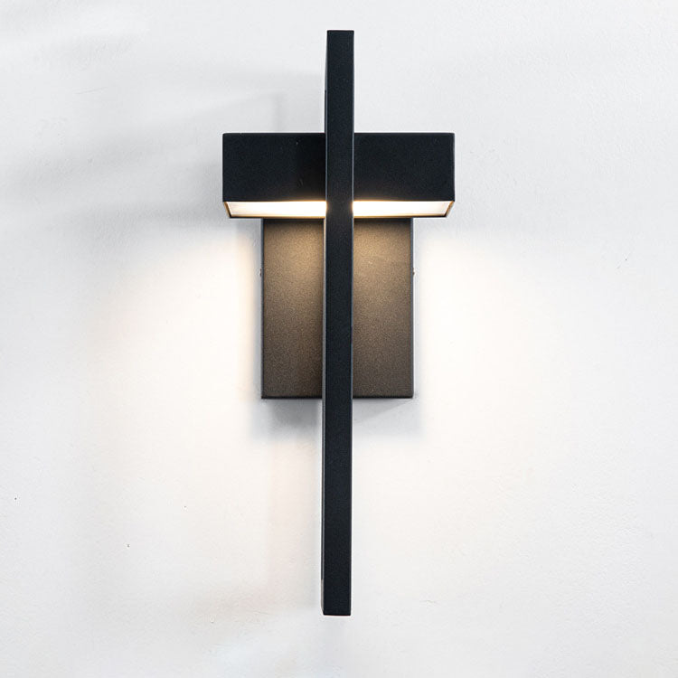 Architectural Geometric LED Outdoor Wall Sconce Waterproof Stainless Steel Exterior Porch Light for Modern Front Door and Patio