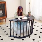 Mecedora Reclinable Nórdica Contemporánea Moon Boat con Respaldo de Piel Sintética, Algodón-Lino y HDF para Salón y Dormitorio
