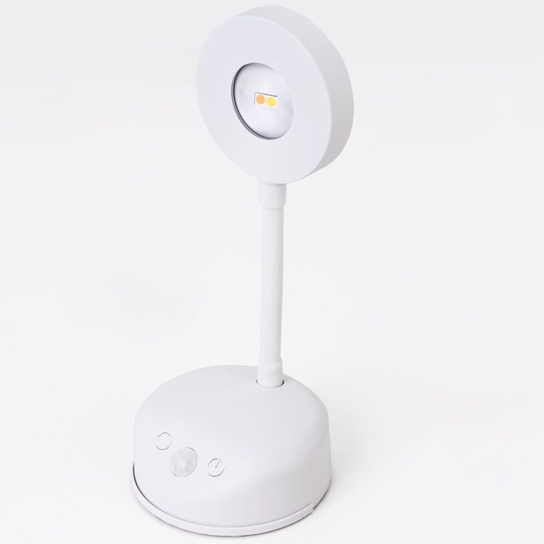 Lámpara de pared LED redonda, recargable, con sensor de movimiento, de ABS, impermeable, para patio exterior, de simplicidad moderna