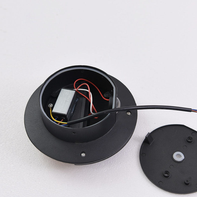 Aplique de pared LED de aluminio con carcasa redonda, impermeable, minimalista moderno para jardín