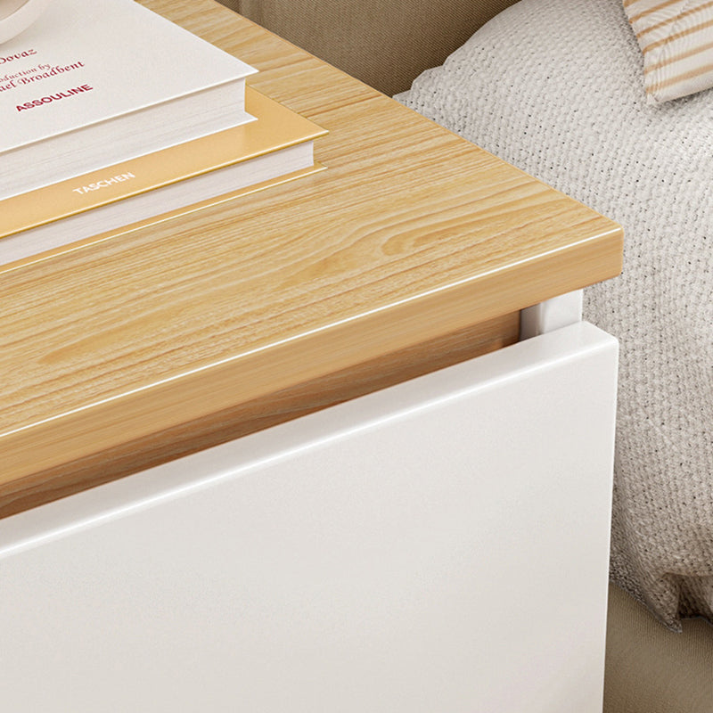Mesita de noche rectangular minimalista moderna de MDF con 2/3 cajones para dormitorio