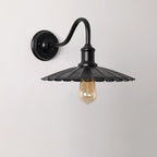 Lámpara de pared moderna minimalista, impermeable, redonda, plisada, con pétalos, de hierro, de 1 luz, para patio exterior