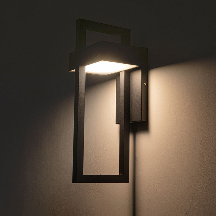 Architectural Geometric LED Outdoor Wall Sconce Waterproof Stainless Steel Exterior Porch Light for Modern Front Door and Patio