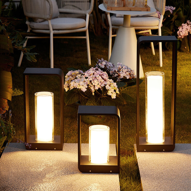 Architectural Hardwired LED Bollard Light Modern Waterproof Landscape Fixture for Luxury Patio and Driveway...
