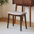 Modern Minimalist Rectangular Soft PU Leather Wood Vanity Stool For Bedroom