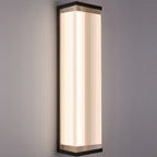 Modern Fluted Acrylic LED Outdoor Wall Sconce Waterproof Tall Exterior Light Fixture for Front Porch and Patio