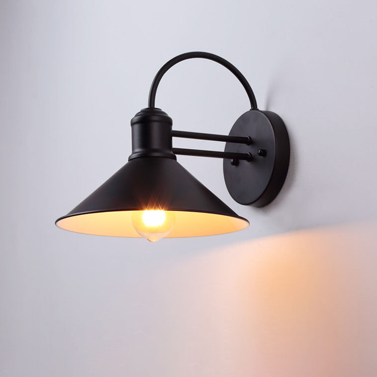 Contemporary Industrial Barn Iron Antique 1-Light Outdoor Waterproof Wall Sconce Lamp For Outdoor