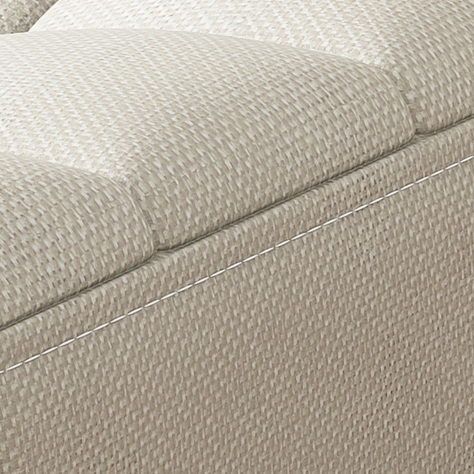 Modern Minimalist Square Stool with Cotton-Linen Upholstery, Solid Wood, Low-Profile Design for Living Room