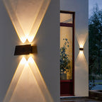 Lámpara de pared LED rectangular moderna minimalista solar impermeable de ABS para exteriores para jardín
