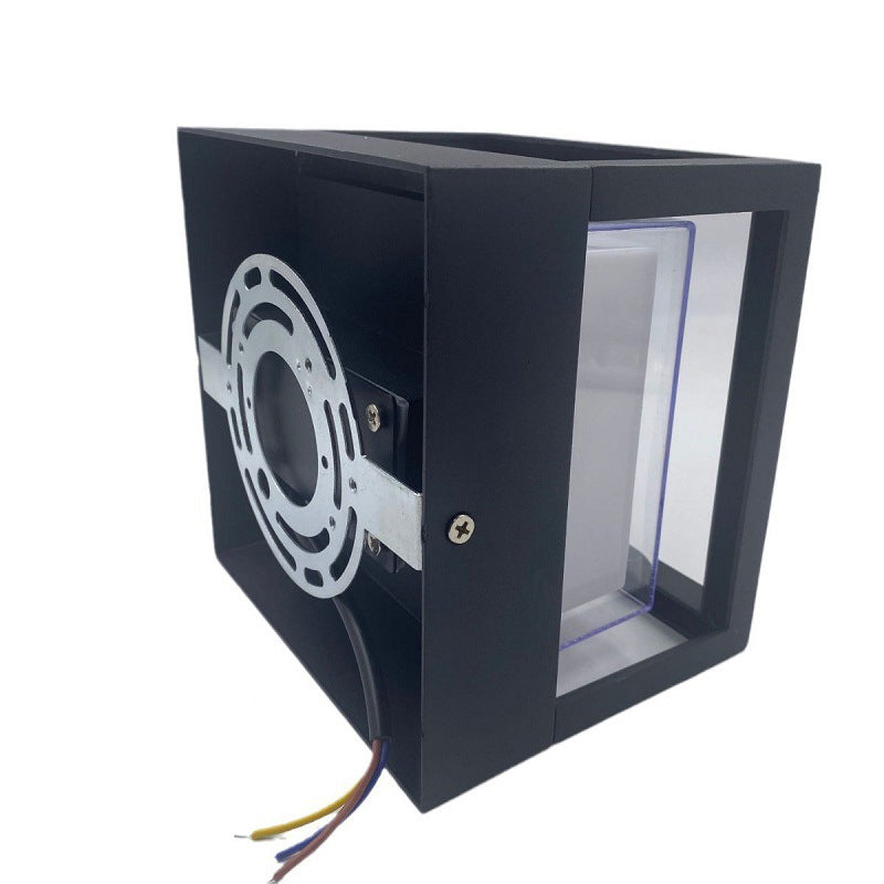 Aplique de pared LED cuadrado de aluminio y acrílico, impermeable, moderno y minimalista para jardín