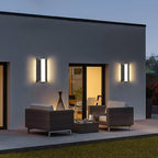 Lámpara de pared moderna solar impermeable de acrílico con tira larga LED para exteriores