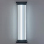 Lámpara de pared moderna minimalista de acero inoxidable acrílico rectangular a rayas impermeable para patio exterior
