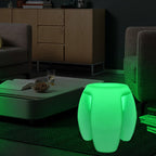 Taburete Redondo Elegante con LED - Plástico Impermeable, Diseño Moderno Minimalista para Salas de Entretenimiento