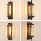 Traditional Vintage Transparent Cage Waterproof  1-Light Wall Sconce Lamp For Outdoor
