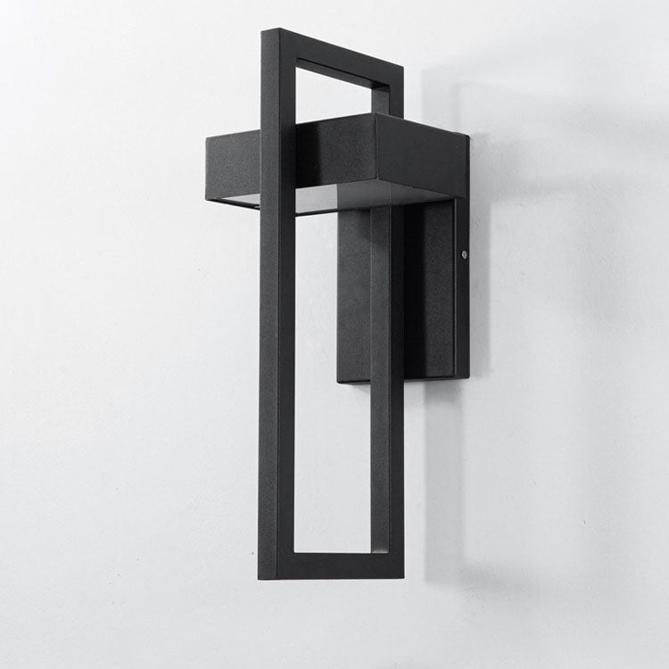 Architectural Geometric LED Outdoor Wall Sconce Waterproof Stainless Steel Exterior Porch Light for Modern Front Door and Patio