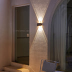 Lámpara de pared LED rectangular moderna minimalista solar impermeable de ABS para exteriores para jardín