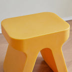 Taburete bajo rectangular, elegante, moderno y minimalista de plástico PE para sala de estar