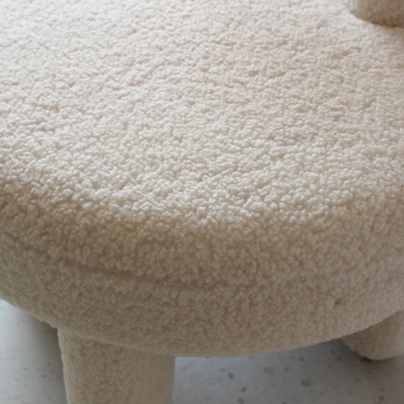 Contemporary Nordic Sherpa Fabric Wood Sponge Round Chair Backrest For Living Room