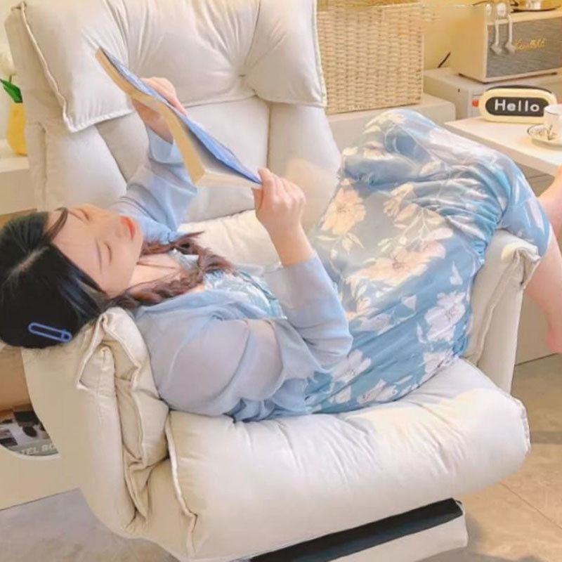 Reposapiés reclinable moderno minimalista ajustable – Tapicería cuadrada de tela, espuma acolchada, acero y aleación de aluminio – Hogar y oficina