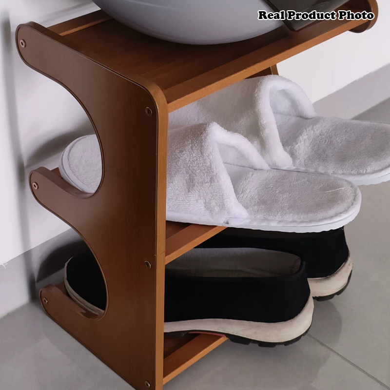 Modern Minimalist Rectangular Bamboo Medium Density Fiberboard Shoe Storage 2/3/4/5-Tier For Living Room