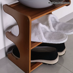 Modern Minimalist Rectangular Bamboo Medium Density Fiberboard Shoe Storage 2/3/4/5-Tier For Living Room